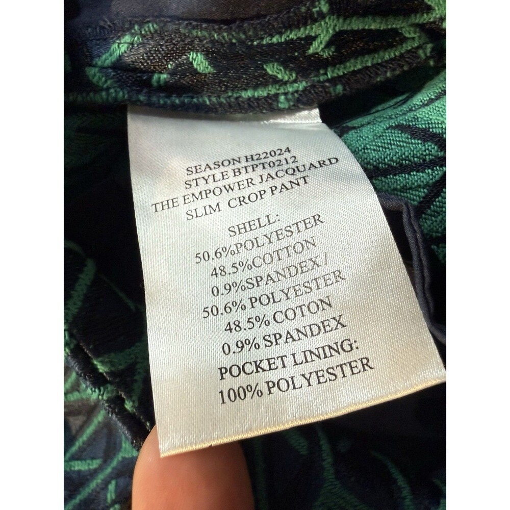 WILDFANG Women’s Slim Pant Green Multi Size 8 Empower Jacquard NWOT - Picture 15 of 16